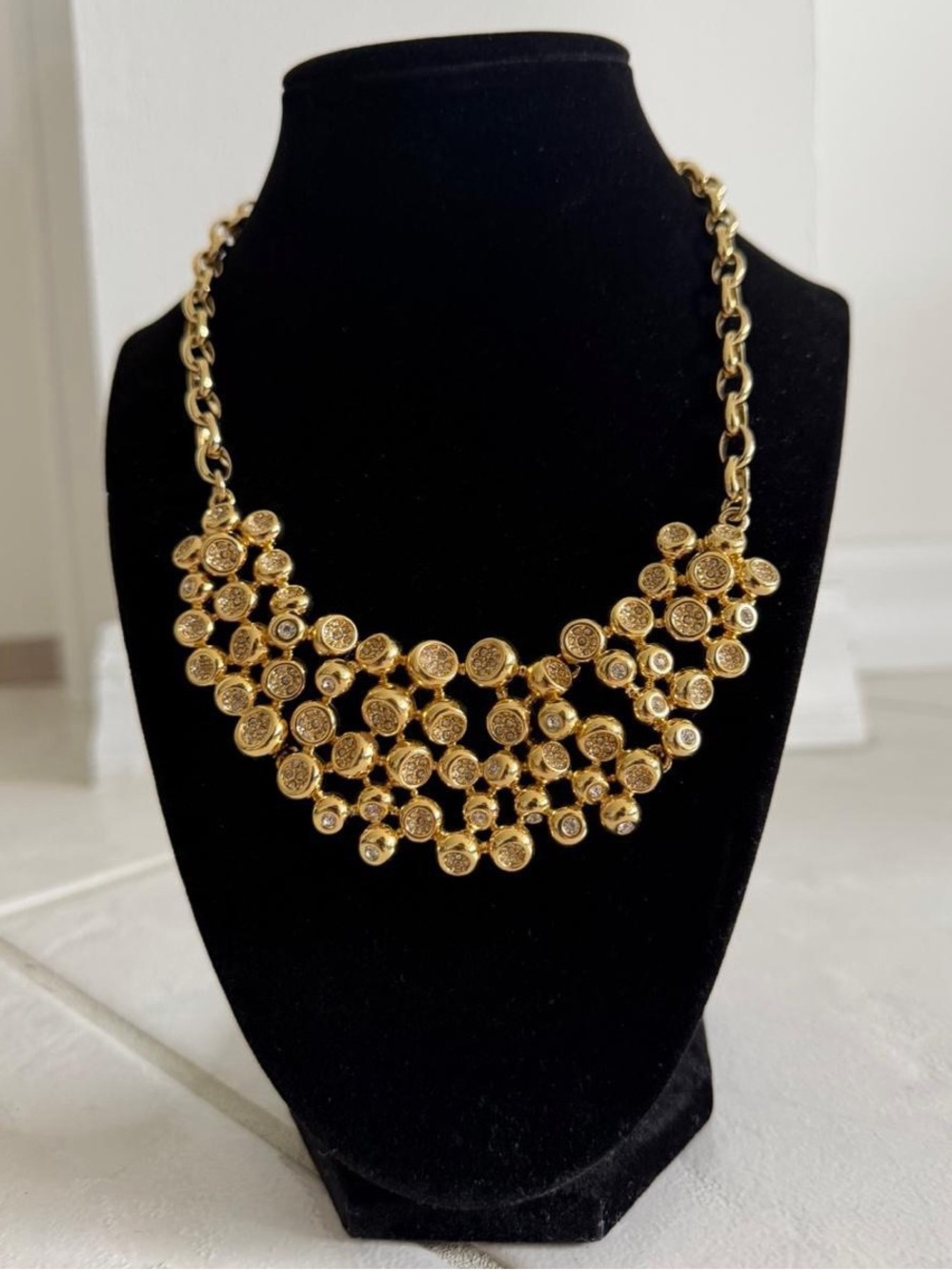 Talbots Gold-Tone Cluster Statement Necklace